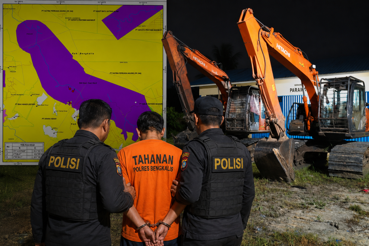 Duduki Kawasan Hutan Tanpa Izin, Polisi Tetapkan Warga Bengkalis sebagai Tersangka
